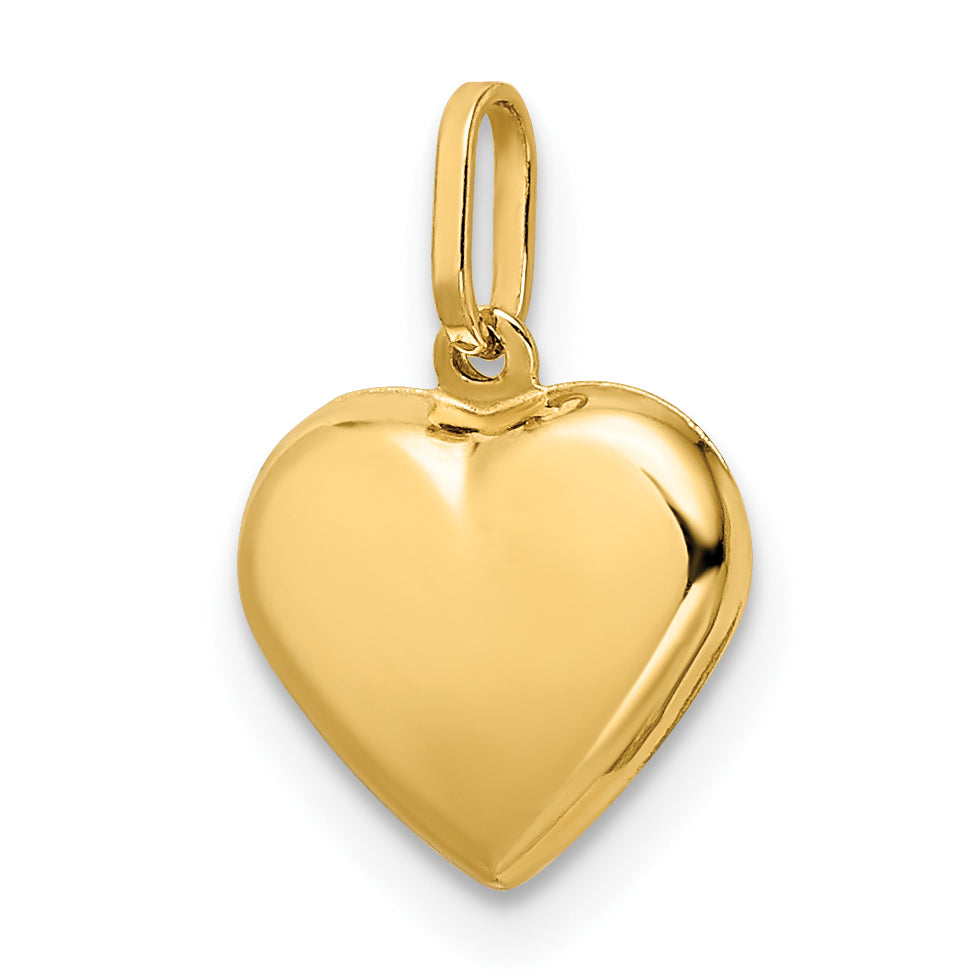 14k Yellow Gold 14k Polished Puffed Heart Pendant