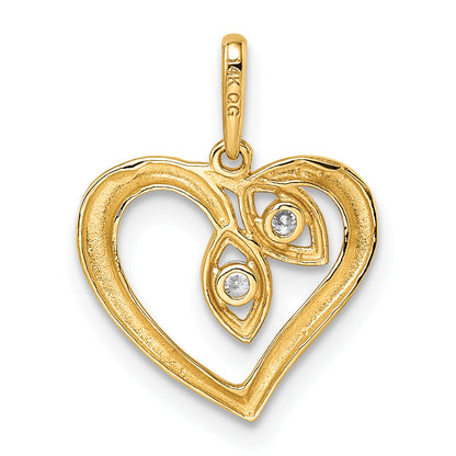 14k Yellow Gold 14k CZ Heart Pendant