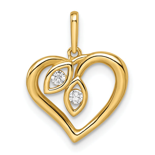 14k Yellow Gold 14k CZ Heart Pendant