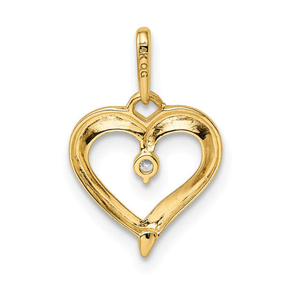 14k Yellow Gold 14k CZ Heart Pendant
