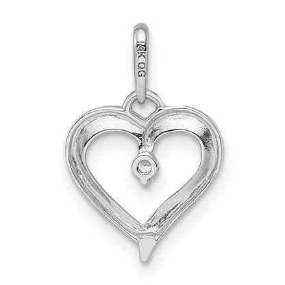 14k White Gold 14k White Gold CZ Heart Pendant
