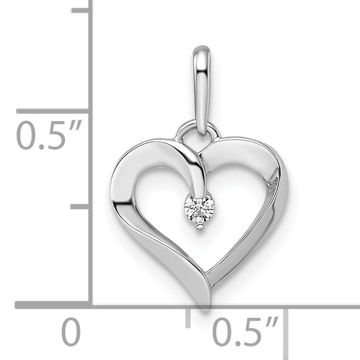 14k White Gold 14k White Gold CZ Heart Pendant