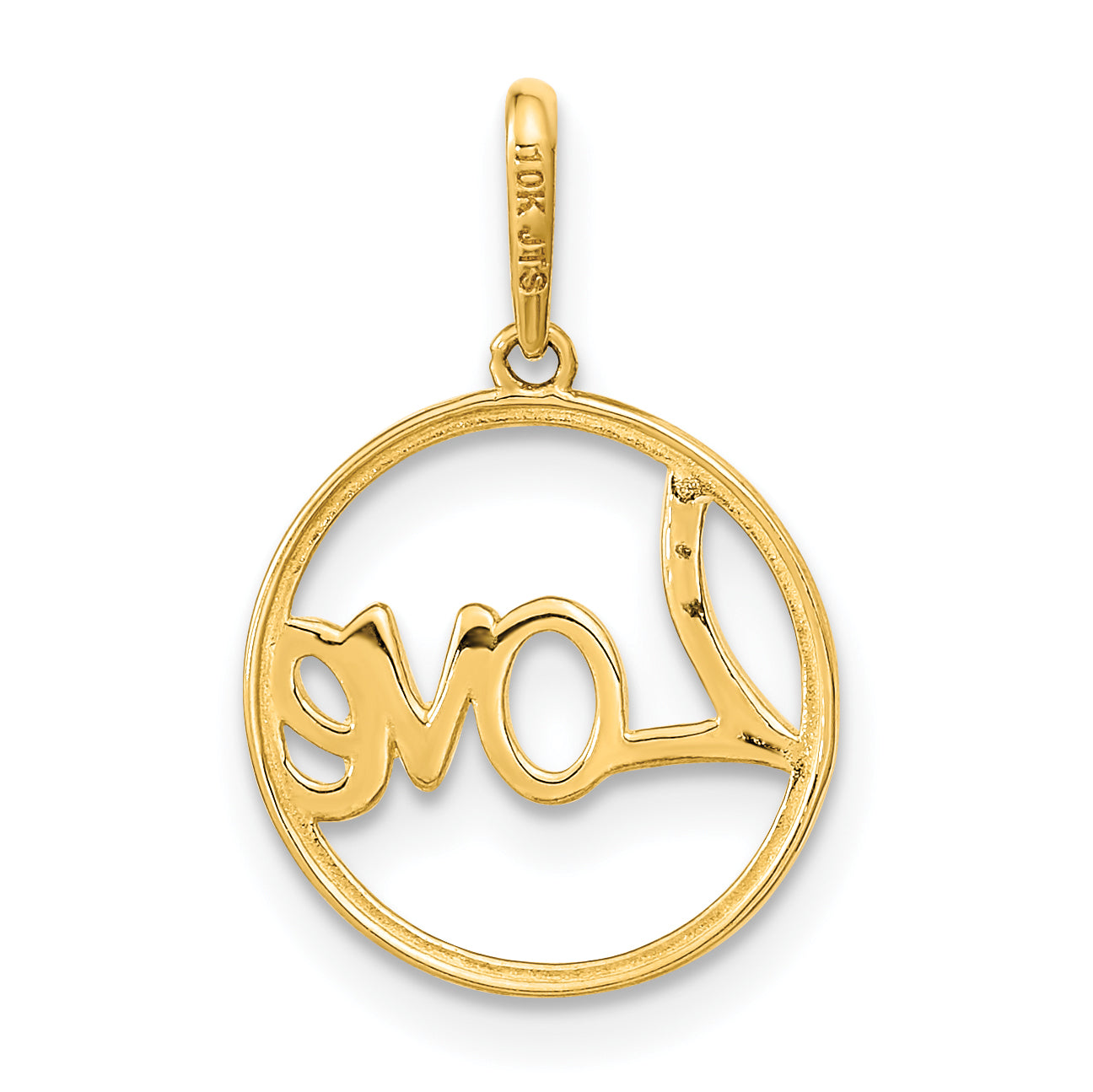 14k Yellow Gold 14K Polished Circle LOVE Pendant