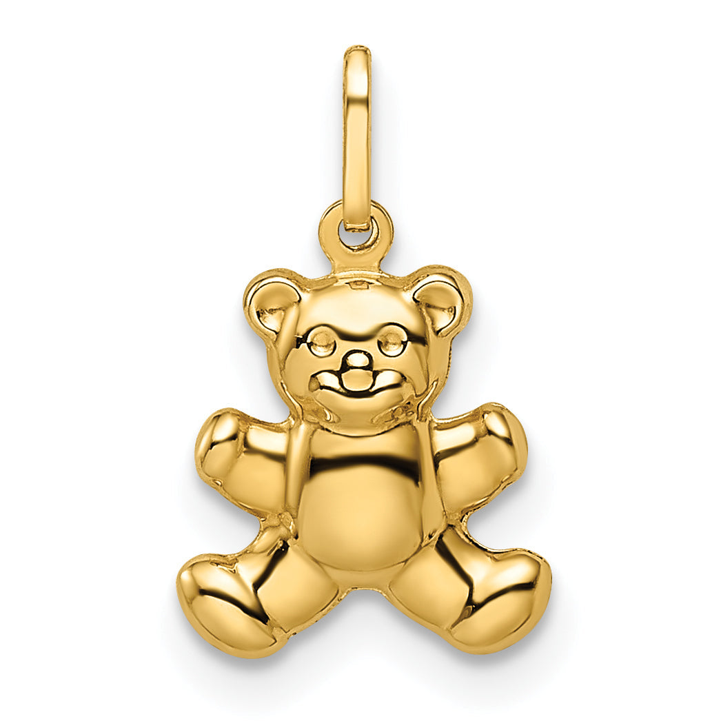 14k Yellow Gold 14k Polished Puffed Teddy Bear Pendant
