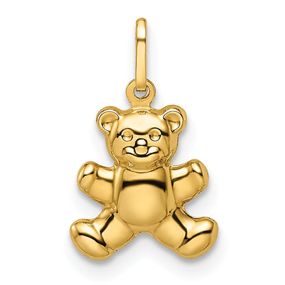14k Yellow Gold 14k Polished Puffed Teddy Bear Pendant