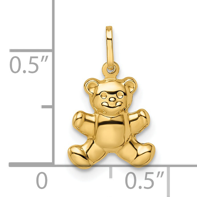 14k Yellow Gold 14k Polished Puffed Teddy Bear Pendant