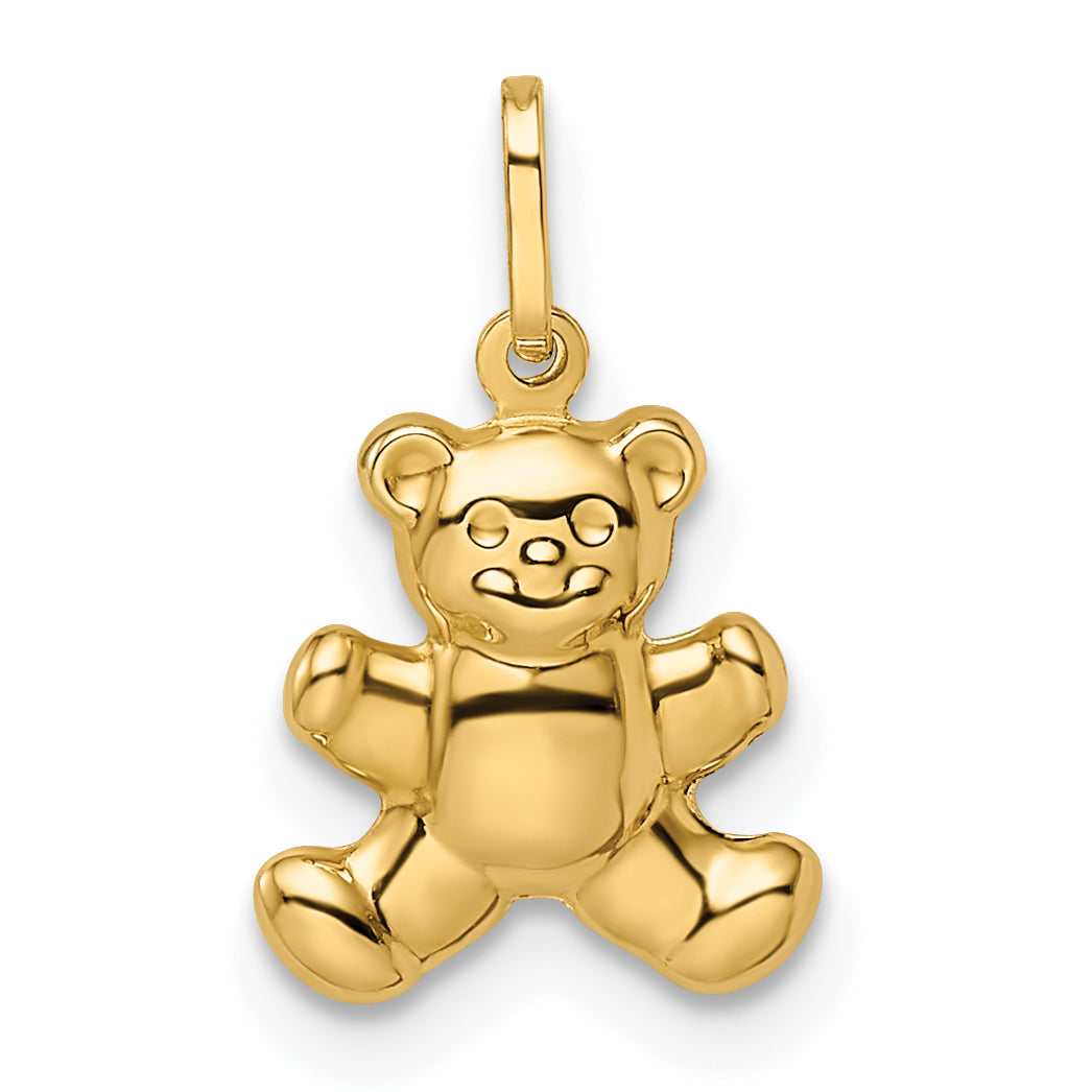 14k Yellow Gold 14k Polished Puffed Teddy Bear Pendant