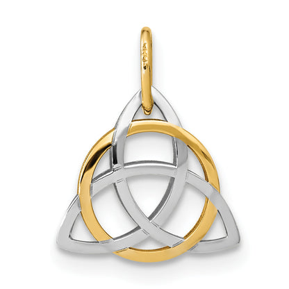 14k Yellow & Rhodium 14K Gold with White Rhodium Polished Celtic Pendant