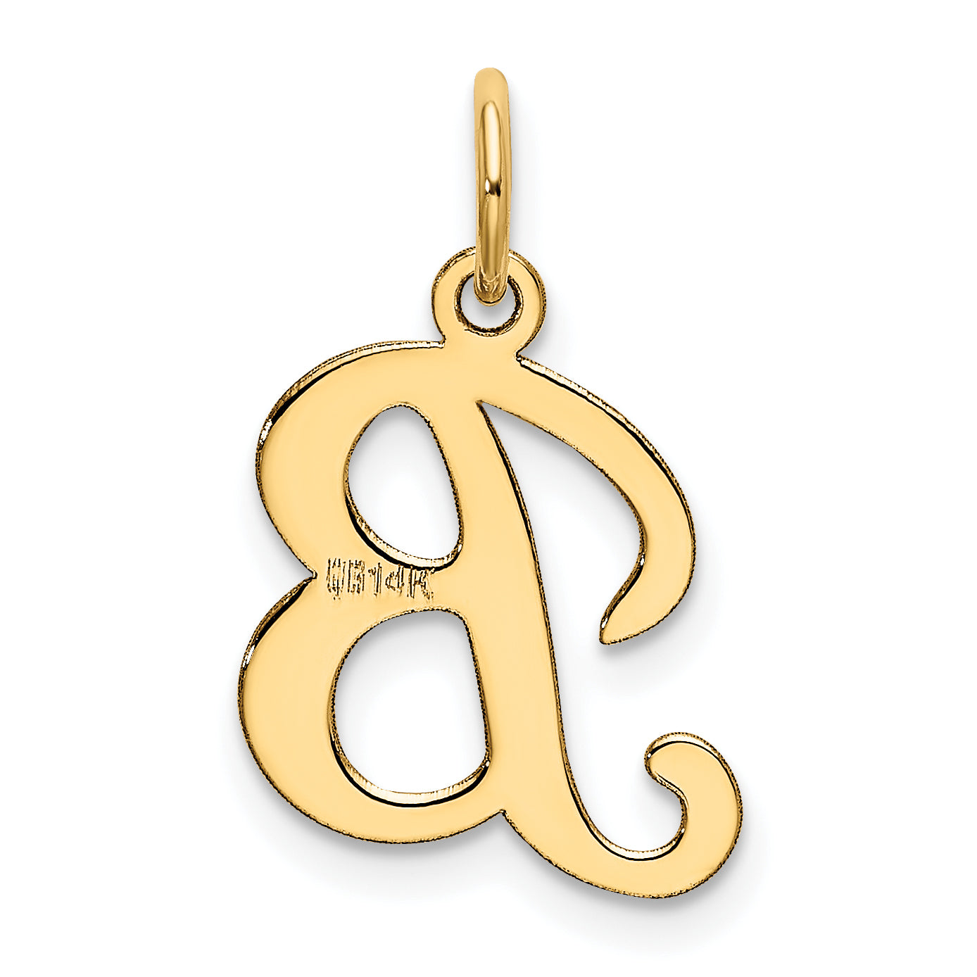 14k Yellow Gold 14KY Script Letter B Initial Charm