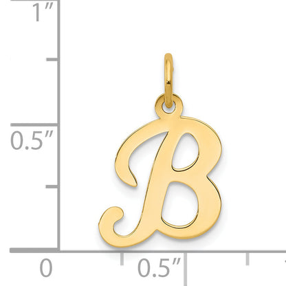 14k Yellow Gold 14KY Script Letter B Initial Charm