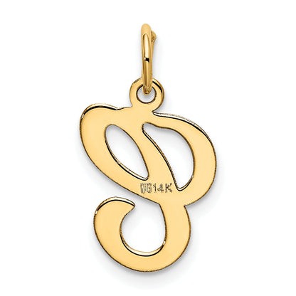 14k Yellow Gold 14KY Script Letter C Initial Charm