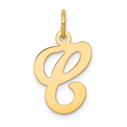 14k Yellow Gold 14KY Script Letter C Initial Charm