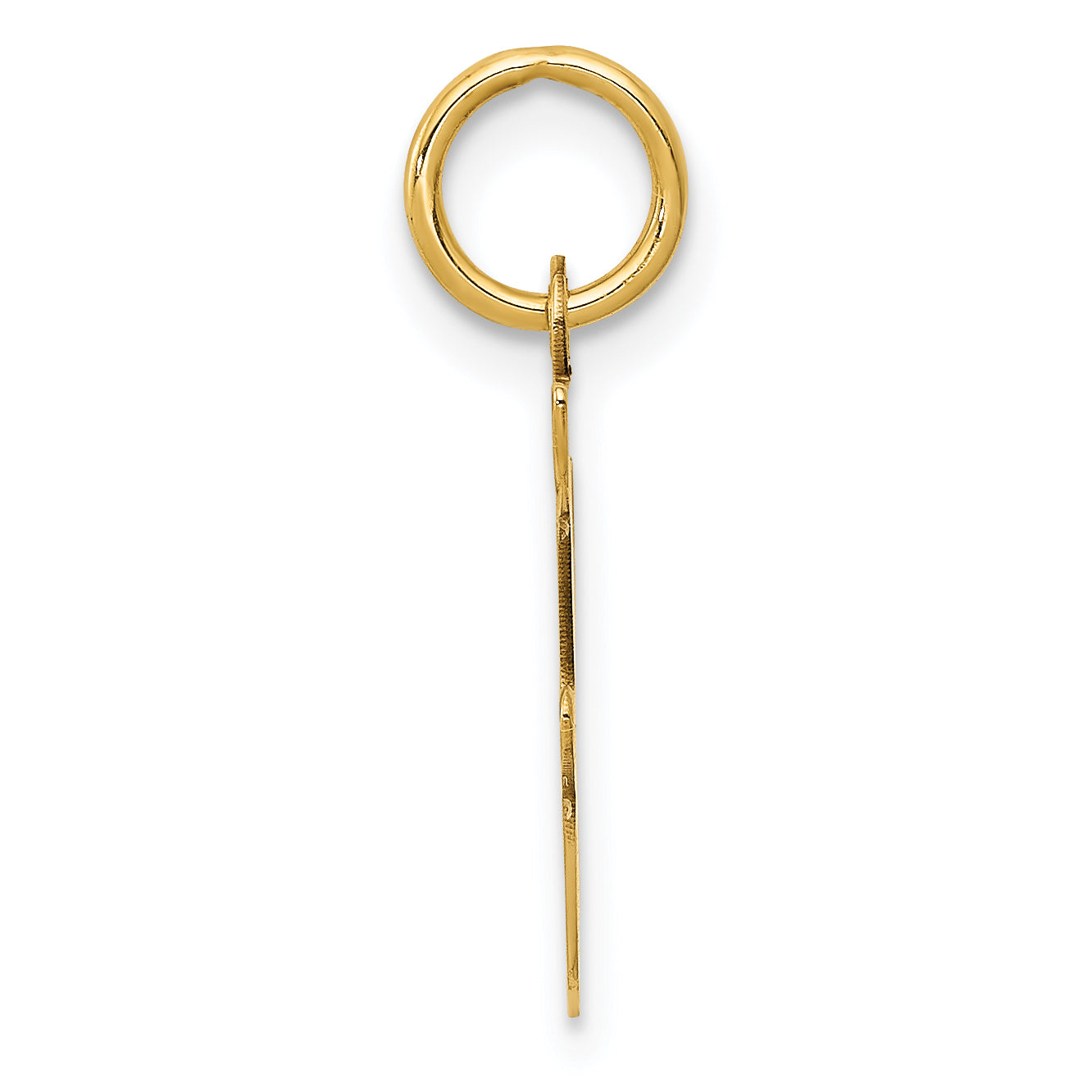 14k Yellow Gold 14KY Script Letter F Initial Charm