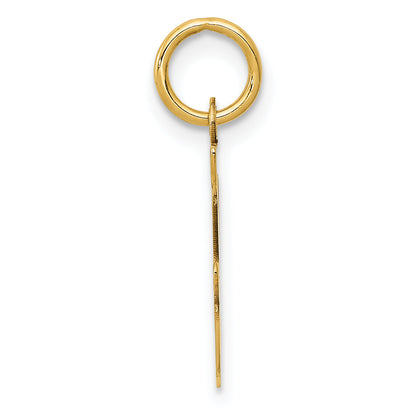 14k Yellow Gold 14KY Script Letter F Initial Charm