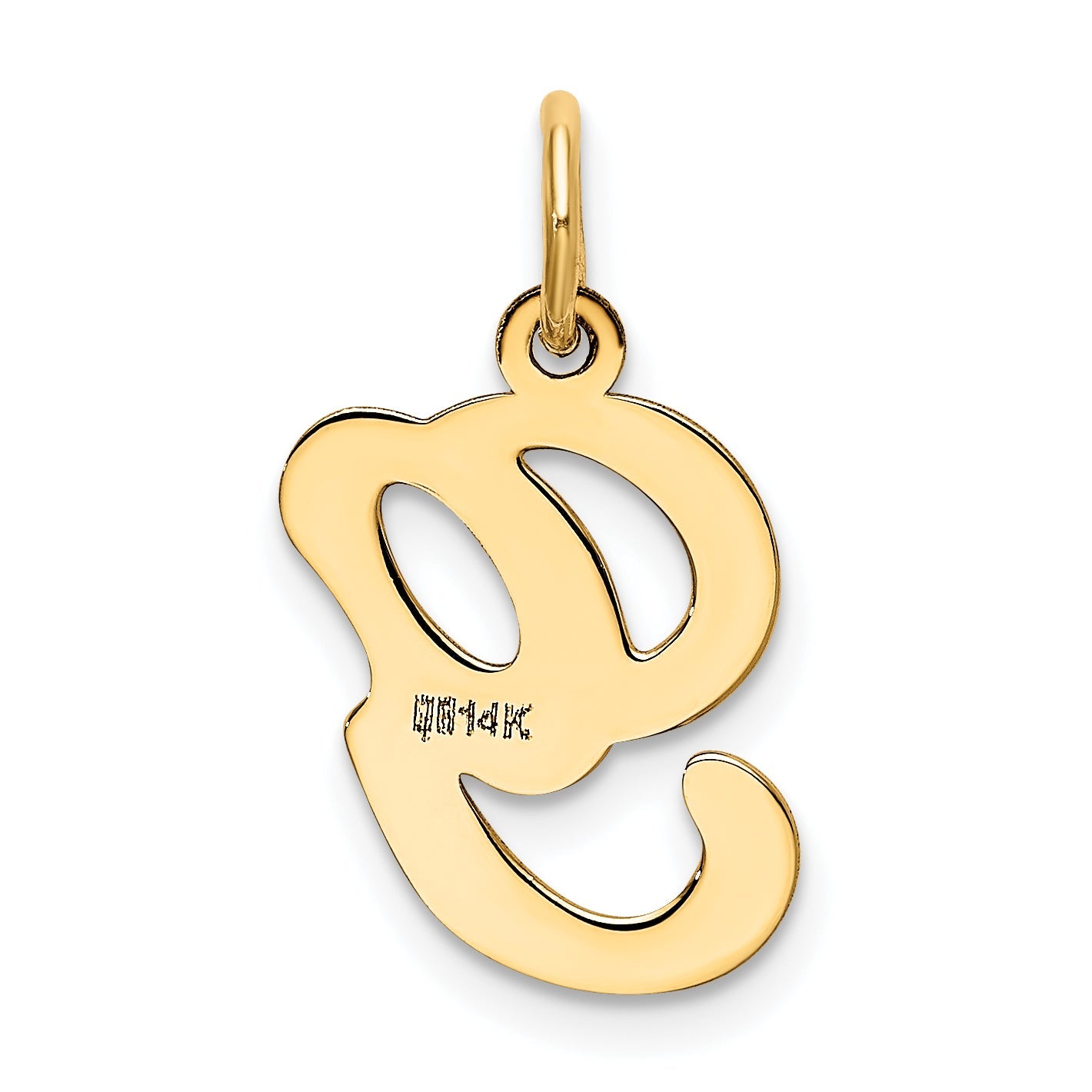 14k Yellow Gold 14KY Script Letter G Initial Charm