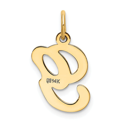 14k Yellow Gold 14KY Script Letter G Initial Charm