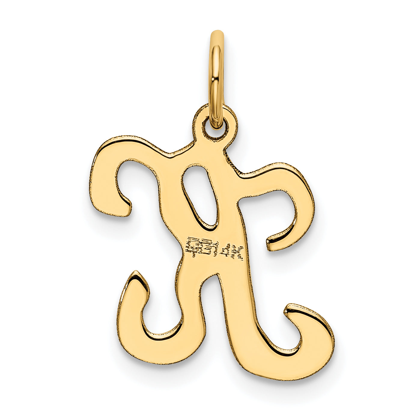14k Yellow Gold 14KY Script Letter K Initial Charm