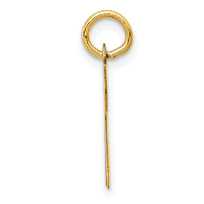 14k Yellow Gold 14KY Script Letter N Initial Charm