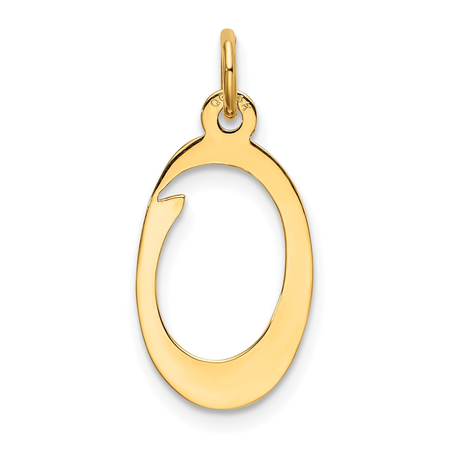 14k Yellow Gold 14KY Script Letter O Initial Charm