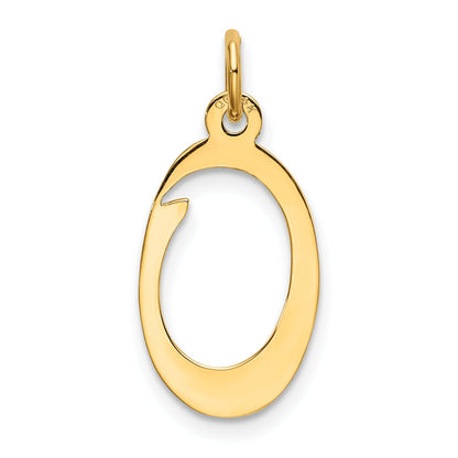 14k Yellow Gold 14KY Script Letter O Initial Charm