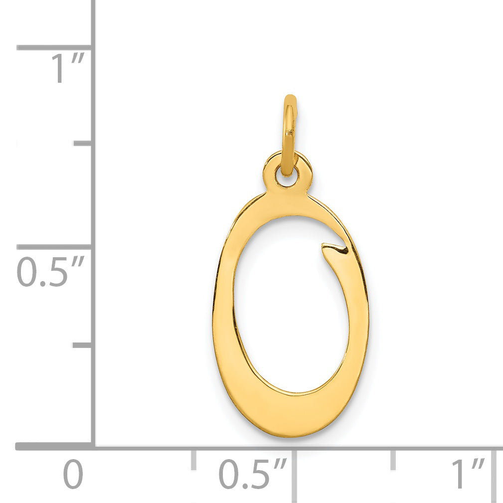 14k Yellow Gold 14KY Script Letter O Initial Charm