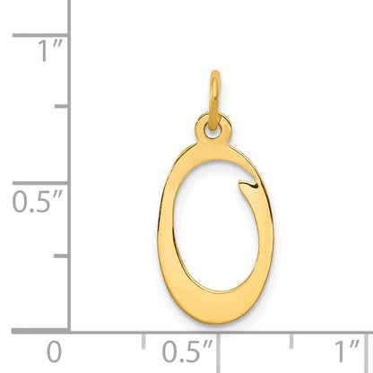 14k Yellow Gold 14KY Script Letter O Initial Charm