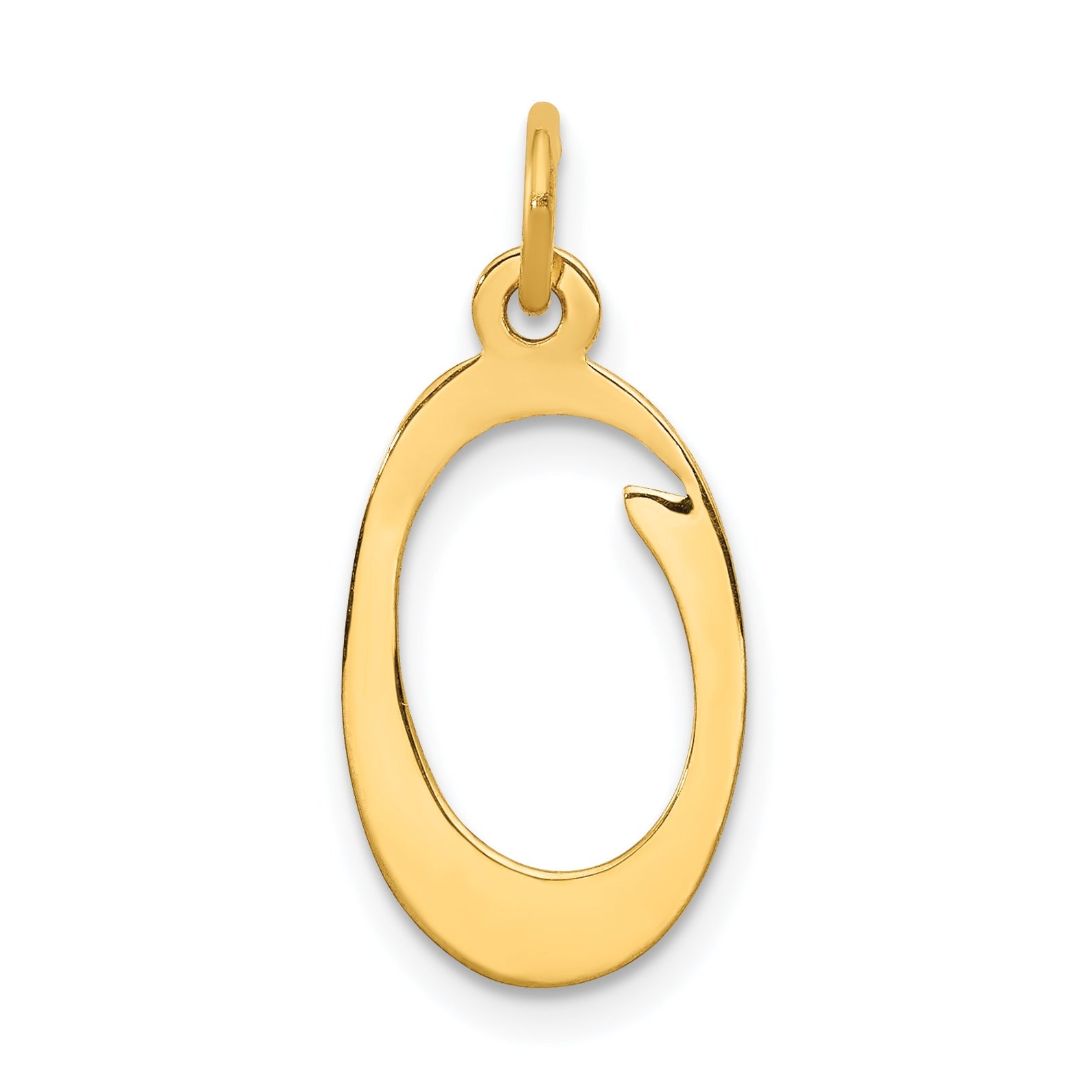 14k Yellow Gold 14KY Script Letter O Initial Charm