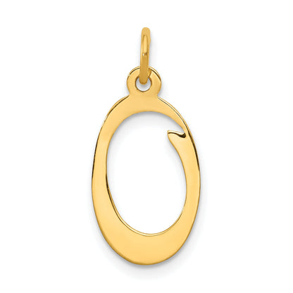 14k Yellow Gold 14KY Script Letter O Initial Charm