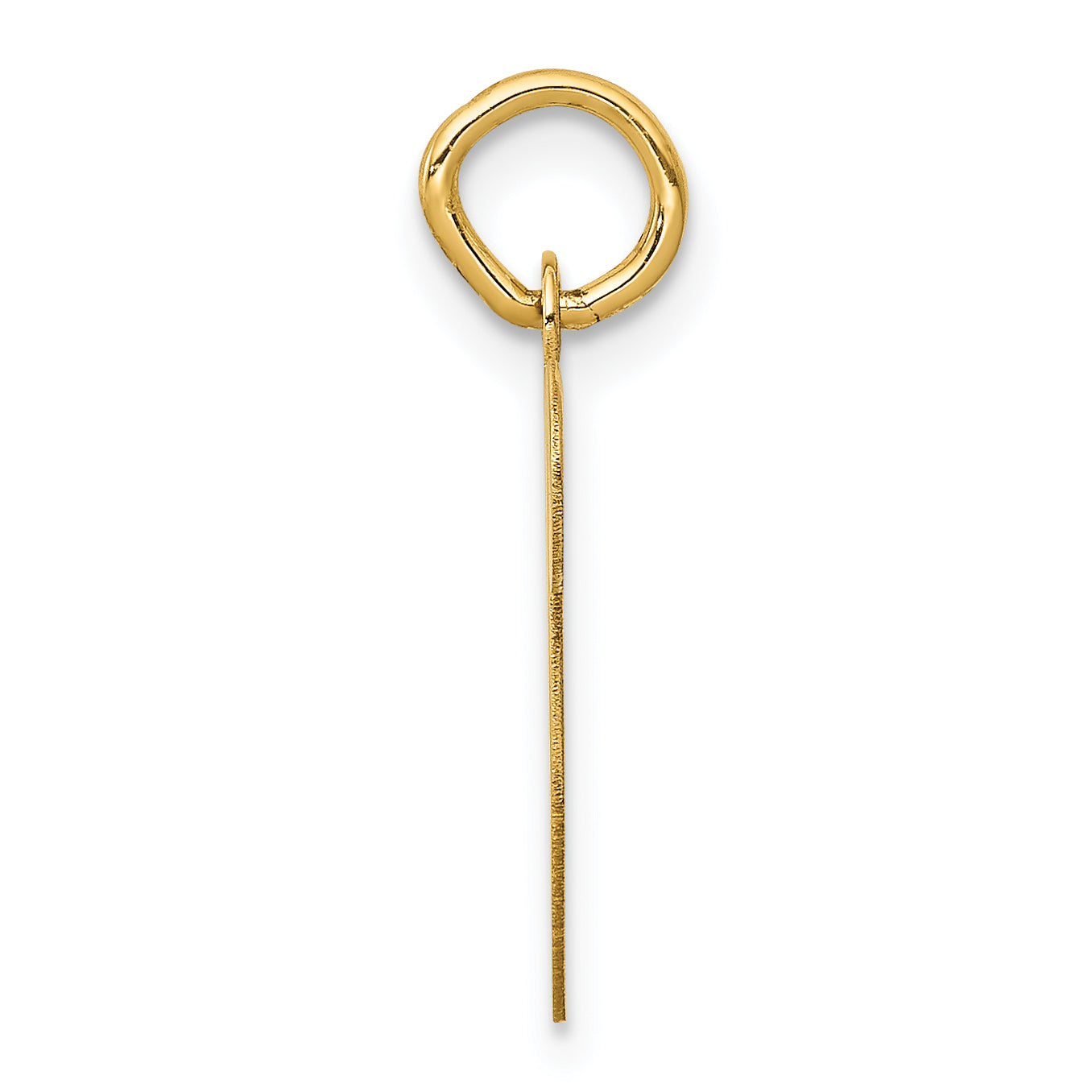 14k Yellow Gold 14KY Script Letter V Initial Charm