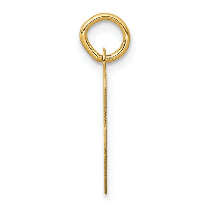 14k Yellow Gold 14KY Script Letter V Initial Charm