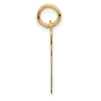 14k Yellow Gold 14KY Script Letter W Initial Charm