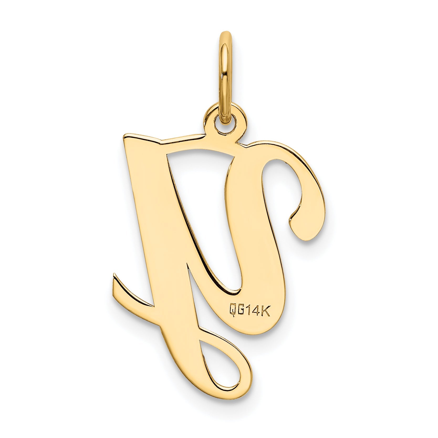14k Yellow Gold 14KY Script Letter Y Initial Charm