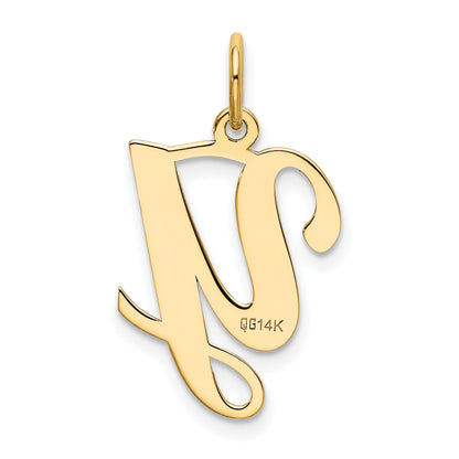14k Yellow Gold 14KY Script Letter Y Initial Charm