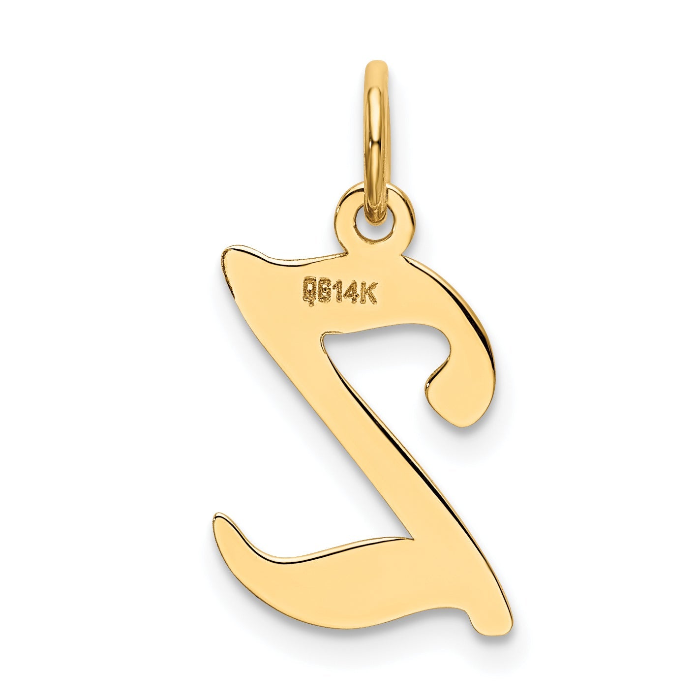 14k Yellow Gold 14KY Script Letter Z Initial Charm