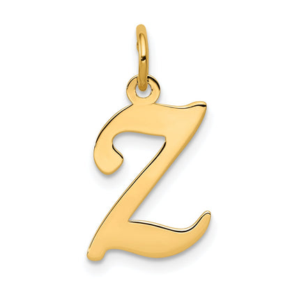 14k Yellow Gold 14KY Script Letter Z Initial Charm