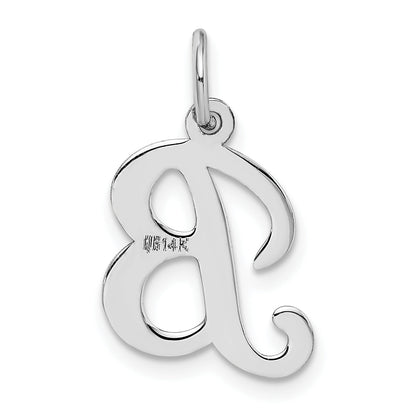 14k White Gold 14KW White Gold Script Letter B Initial Charm