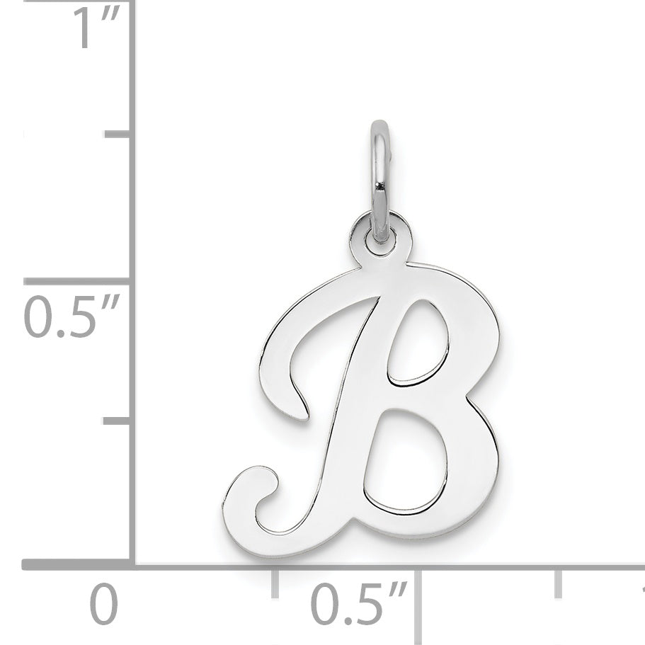 14k White Gold 14KW White Gold Script Letter B Initial Charm