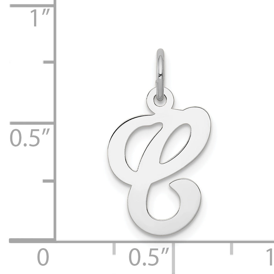 14k White Gold 14KW White Gold Script Letter C Initial Charm