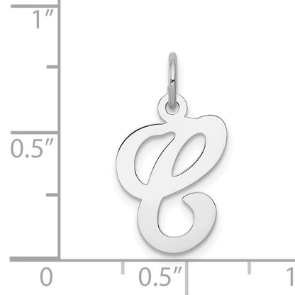 14k White Gold 14KW White Gold Script Letter C Initial Charm