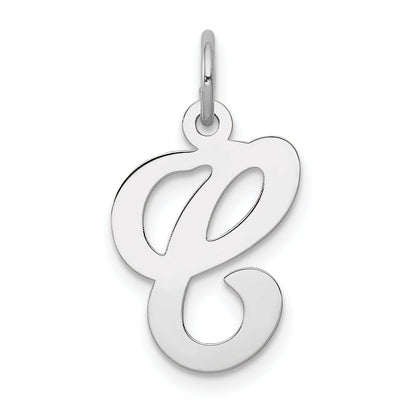 14k White Gold 14KW White Gold Script Letter C Initial Charm
