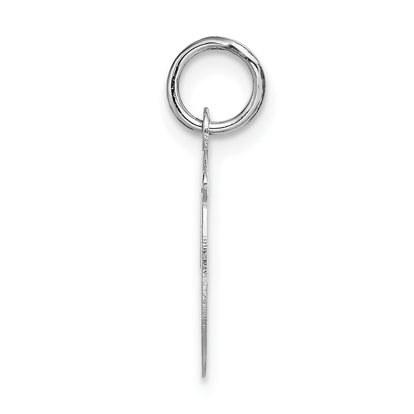 14k White Gold 14KW White Gold Script Letter D Initial Charm