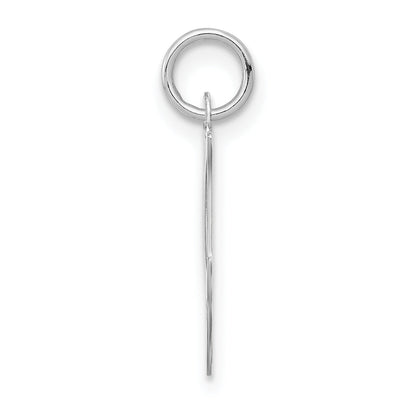 14k White Gold 14KW White Gold Script Letter I Initial Charm