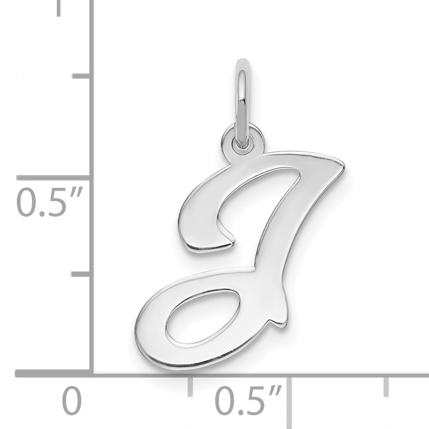 14k White Gold 14KW White Gold Script Letter J Initial Charm