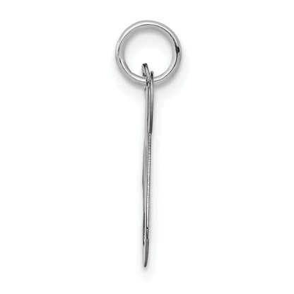 14k White Gold 14KW White Gold Script Letter N Initial Charm