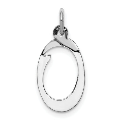 14k White Gold 14KW White Gold Script Letter O Initial Charm