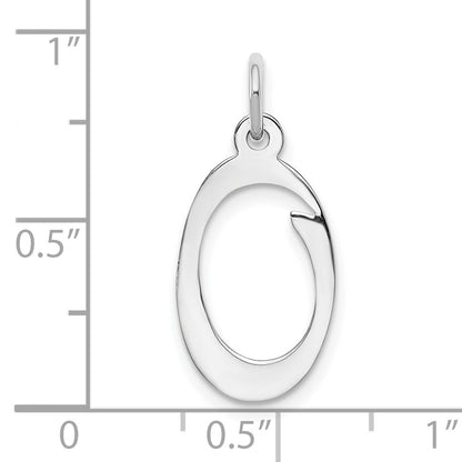 14k White Gold 14KW White Gold Script Letter O Initial Charm