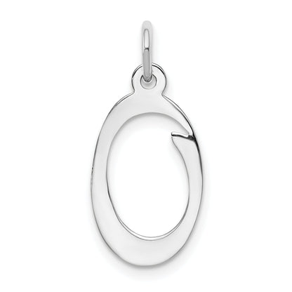 14k White Gold 14KW White Gold Script Letter O Initial Charm
