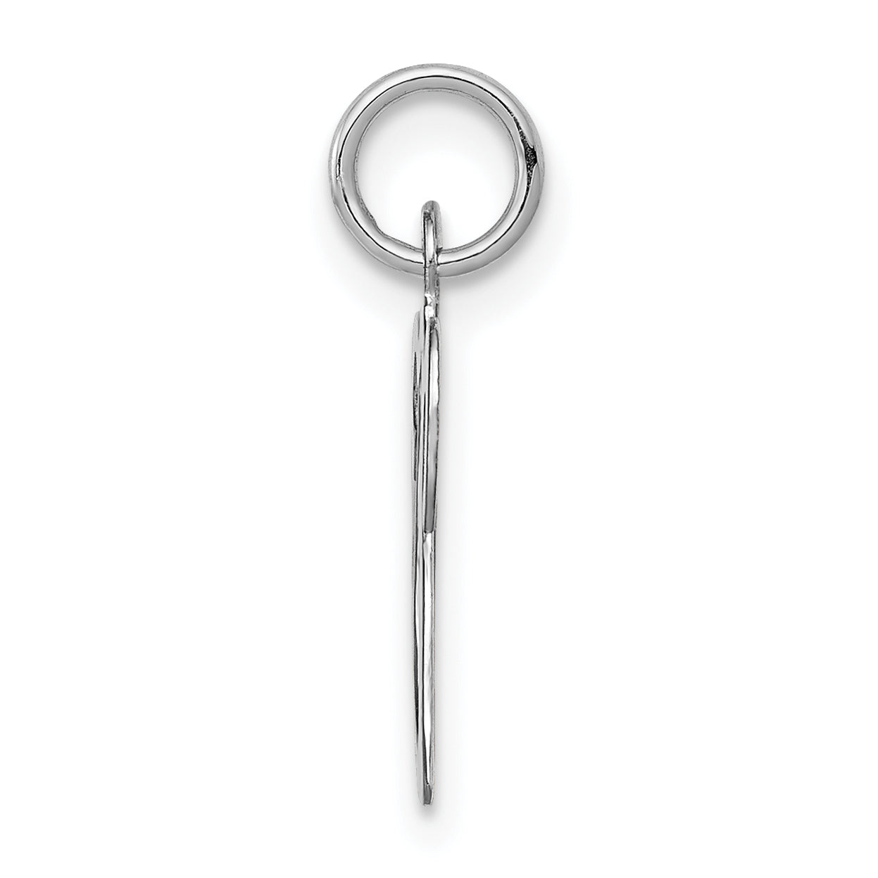 14k White Gold 14KW White Gold Script Letter V Initial Charm