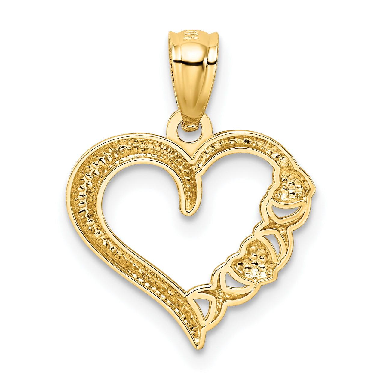 14k Yellow & Rhodium 14Kw/White Rhodium Polished Heart and -X- Pendant