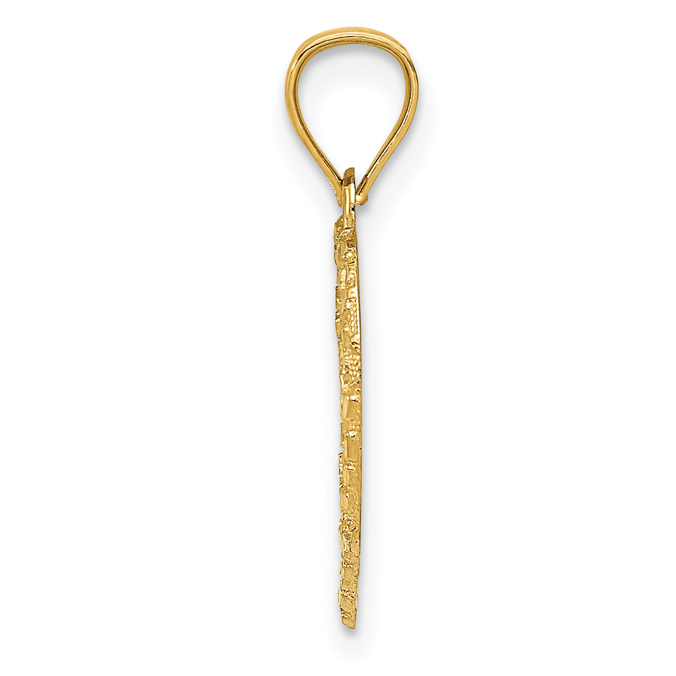 14k Yellow Gold 14K Polished and Textured Open Heart Pendant